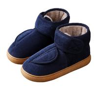 Zapatilla Invierno Forrado Cálida Botas para Mujer Hombre Diabéticos Casa Zapatos Ajustables Pantuflas para Ancianos Women Blue 40