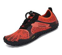 Zapatilla Minimalista de Barefoot Trail Running Niño Niña Exterior Interior Zapatillas de Deporte, Naranja, Gr.34