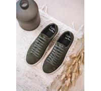 Zapatilla para hombre en piel nobuck con cordones | DALMAU 42 CAQUI