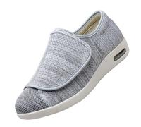 Zapatilla para Pies Delicados,Larghi Scarpe Ortopediche a Strappo Sandali Riabilitativi Apertura per Piedi Gonfi Dalla vestibilità Extra.Light Gray,50