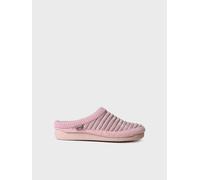 Zapatilla tipo zueco para mujer en fieltro y pelo sintético en Crudo | MALU-OD 37 NUDE