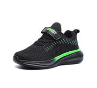Zapatillas acolchadas para niños, a la moda, transpirables, suela suave, para correr, escuela, atletismo, caminar, parque, Green, 39 1/3 EU