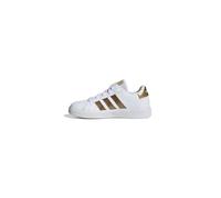 adidas Grand Sustainable Lifestyle Court Elastic Lace and Top Strap Shoes, Zapatillas de Tenis, Cloud White/Cloud White/Matte Gold, 38 EU
