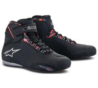 Alpinestars Sektor Zapatos de moto impermeables, negro-gris-rojo, tamaño 45 46 para Hombres