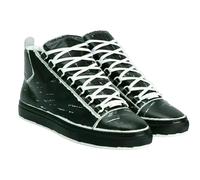 Zapatillas Altas De Cuero Balenciaga Arena Distressed 41