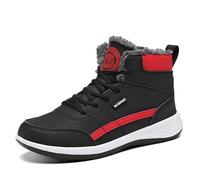 Zapatillas Altas de Invierno, Calzado Deportivo Impermeable con Forro Piel, Botas Deportivas Informales(Red,EU 46)