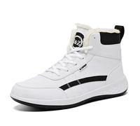 Zapatillas Altas de Invierno, Calzado Deportivo Impermeable con Forro Piel, Botas Deportivas Informales(White,EU 43)