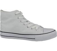 Zapatillas altas para mujer Chuck Taylor All Star Academy con puntera de lona, con cordones, zapatos casuales Plimsol, botas de béisbol., White, 36 EU