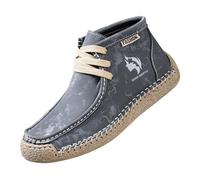 Zapatillas altas para mujer planas con cordones - Botines para mujer en piel, Derbies Casual, estampado floral en relieve, costura aparente, punta redonda, gran tamaño, estilo retro informal de