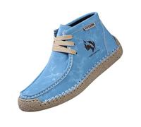 Zapatillas altas para mujer planas con cordones - Botines para mujer en piel, Derbies Casual, estampado floral en relieve, costura aparente, punta redonda, gran tamaño, estilo retro informal de