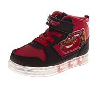 Zapatillas altas para niños con luces LED de la Patrulla Canina, Spiderman, Monster Jam Sonic (talla: 6-10 niños pequeños/11-12 niños pequeños), Cars - Rojo Negro, 28 EU
