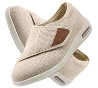 Zapatillas Ancho Especial Hombre y Mujer Zapatillas Ortopédica para ensanchar Ajustable Zapatillas diabéticas para Hombre Zapatos ortopédicos cómodos para Ancianos,Beige,39 EU