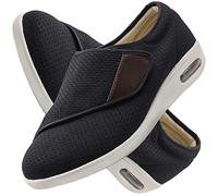 Zapatillas Ancho Especial Hombre y Mujer Zapatillas Ortopédica para ensanchar Ajustable Zapatillas diabéticas para Hombre Zapatos ortopédicos cómodos para Ancianos,Negro,43.5 EU