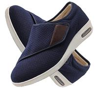 Zapatillas Ancho Especial Hombre y Mujer Zapatillas Ortopédica para ensanchar Ajustable Zapatillas diabéticas para Hombre Zapatos ortopédicos cómodos para Ancianos,Azul,38 EU
