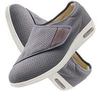 Zapatillas Ancho Especial Hombre y Mujer Zapatillas Ortopédica para ensanchar Ajustable Zapatillas diabéticas para Hombre Zapatos ortopédicos cómodos para Ancianos,Gris,41 EU