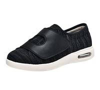 Zapatillas Ancho Especial, Zapatos preventivos de Salud Extra Anchos Zapatos ortopédicos cómodos para Ancianos Zapatos Ortopédicos Fascitis Plantar,Blackgrey,38 EU