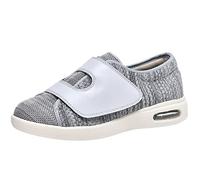 Zapatillas Ancho Especial, Zapatos preventivos de Salud Extra Anchos Zapatos ortopédicos cómodos para Ancianos Zapatos Ortopédicos Fascitis Plantar,Lightgrey,37 EU