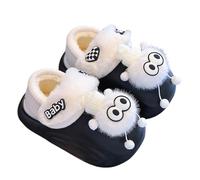 Zapatillas Andar por Casa Niño - Pantuflas De Invierno para Niña Y Niño con Forro Polar Desmontable Y Tira Trasera Ideales para Interiores Y Es Aptas para Niños De 25 A 12 Años (Black 35 Big Kids)