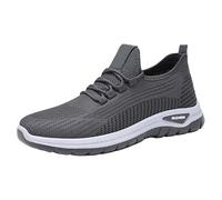Zapatillas bajas para hombre, zapatillas deportivas con cordones, suela suave, zapatos de caminar, ligeros, antideslizantes, informales, deportivos, de trabajo para personas mayores, Gris3, 41 EU