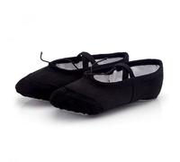 Zapatillas Ballet Niña Ballet Canvas Dance Shoes Leather Head Soft Sole Slipper For Kids Toddler Adult Women Slippers For Dancing(Black,25)