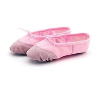 Zapatillas Ballet Niña Ballet Canvas Dance Shoes Leather Head Soft Sole Slipper For Kids Toddler Adult Women Slippers For Dancing(Pink,39)