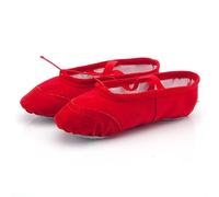 Zapatillas Ballet Niña Ballet Canvas Dance Shoes Leather Head Soft Sole Slipper For Kids Toddler Adult Women Slippers For Dancing(Red,31)