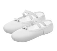 Zapatillas Ballet Niña Ballet Dance Practise Shoes Soft Sole Breathable with Widen Elastic Band Slippers Gear For Kids Women 1 Pair(White,38)