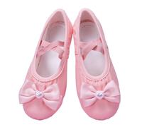 Zapatillas Ballet Niña Ballet Flats For Dancing For Children Bow Pearl Heart Dance Shoes Woman For Ballroom Flat Sneakers(Pink,38)