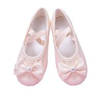 Zapatillas Ballet Niña Ballet Flats For Dancing For Children Bow Pearl Heart Dance Shoes Woman For Ballroom Flat Sneakers(Beige,23)