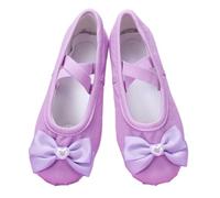 Zapatillas Ballet Niña Ballet Flats For Dancing For Children Bow Pearl Heart Dance Shoes Woman For Ballroom Flat Sneakers(Purple,28)