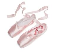 Zapatillas Ballet Niña Ballet Pointe Shoes Adult Girls Satin Dance Shoe with Ribbon Women Solid Flats Slippers Professional Stage Ballerina(35)