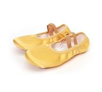 Zapatillas Ballet Niña Ballet Shoes Breathable Satin Canvas Soft Sole Dance Girls Woman Ballerina Yoga Gym Children(Yellow,25)