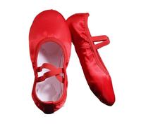 Zapatillas Ballet Niña Ballet Shoes Breathable Satin Canvas Soft Sole Dance Girls Woman Ballerina Yoga Gym Children(Red,37)