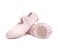 Zapatillas Ballet Niña Ballet Shoes Elastic Satin Flat Split Soft Sole Dance Slippers Adult Gymnastics Belly Yoga Ballerina Training Women/Girls'(Light Pink,40 (24.5cm))