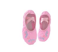 Zapatillas Ballet Niña Ballet Shoes Embroider Kids Dance Slippers Split Sole Gymnastics Dancing Pink Classical(Pink-2,25)