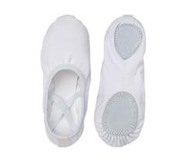 Zapatillas Ballet Niña Ballet Shoes Girls Dance Slippers Sole Divided Gymnastics Yoga Canvas Children Adult Ballerina(Q-White,33(20cm))