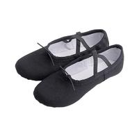 Zapatillas Ballet Niña Ballet Shoes Girls Dance Slippers Sole Divided Gymnastics Yoga Canvas Children Adult Ballerina(Black,34(20.5cm))