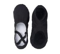 Zapatillas Ballet Niña Ballet Shoes Girls Dance Slippers Sole Divided Gymnastics Yoga Canvas Children Adult Ballerina(Q-Black,32(19.5cm))