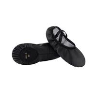 Zapatillas Ballet Niña Ballet Shoes Girls PU Leather Soft Split Sole Professional Dance Training Slippers Non-Slip(Black,25)