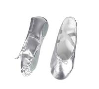 Zapatillas Ballet Niña Ballet Shoes Gold Silver Soft Sole Dance Slippers Children Perform Practise Ballerina Woman Gymnastics(Silver Drawstring,25)