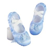 Zapatillas Ballet Niña Ballet Shoes Soft Leather Sole Slipper Body Rhyme China Dance Flats Ballerina Dress Up Princess Little Toddler Girl Butterfly(Blue Butterfly,23)