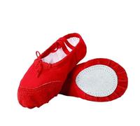 Zapatillas Ballet Zapatillas de Lona con Punta Baile for niñas, Zapatillas Ballet Suela Dividida, for Gimnasia, Patinaje, Yoga, práctica Diaria, Bailarinas para el Rendimiento(Red,40)
