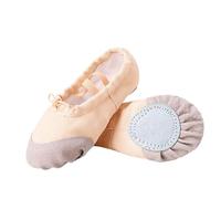 Zapatillas Ballet Zapatillas de Lona con Punta Baile for niñas, Zapatillas Ballet Suela Dividida, for Gimnasia, Patinaje, Yoga, práctica Diaria, Bailarinas para el Rendimiento(Beige,33)