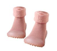 Zapatillas Bebe NiñA-Calcetines De Bebé Zapatos Suelas Blandas Primavera E Invierno Caminar EducacióN Temprana Bebé Zapatos De Nieve Calcetines Color SóLido