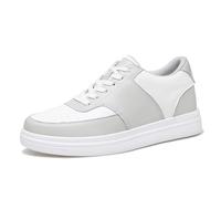 Zapatillas blancas para hombre, zapatos casuales con suela gruesa, zapatillas de moda, pareja con elevación interior, estilo casual y versátil, ligeras, talla 8 cm, D gris 8 cm, 42 EU