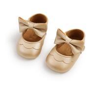 Zapatillas Blanda Bebé Niña Diseño Elegante Cómodas Ligeras Primeros Pasos Calzado Infantil Primavera Otoño (Gold, 12-18 Months)