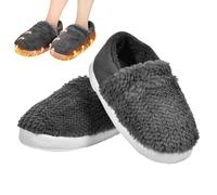 Zapatillas calentadas USB para mujer | Botines de felpa con almohadilla térmica para pies calientes | Calentadores de pies eléctricos portátiles para interiores para hogar, oficina, viajes, camping y