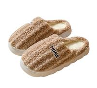 Zapatillas cálidas para mujer, invierno, elegantes, informales, de espuma con memoria, par de pantuflas, ligeras, antideslizantes, suaves, para casa de cabaña, par de pantuflas, café, 44 EU