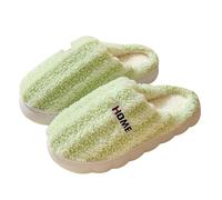 Zapatillas cálidas para mujer, invierno, elegantes, informales, de espuma con memoria, par de pantuflas, ligeras, antideslizantes, suaves, para casa de cabaña, par de pantuflas, verde, 40 EU