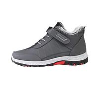 Zapatillas cálidas y antideslizantes para hombre, cómodas zapatillas casuales forradas de forro polar para uso diario, calzado de invierno antideslizante, gris, 43 EU